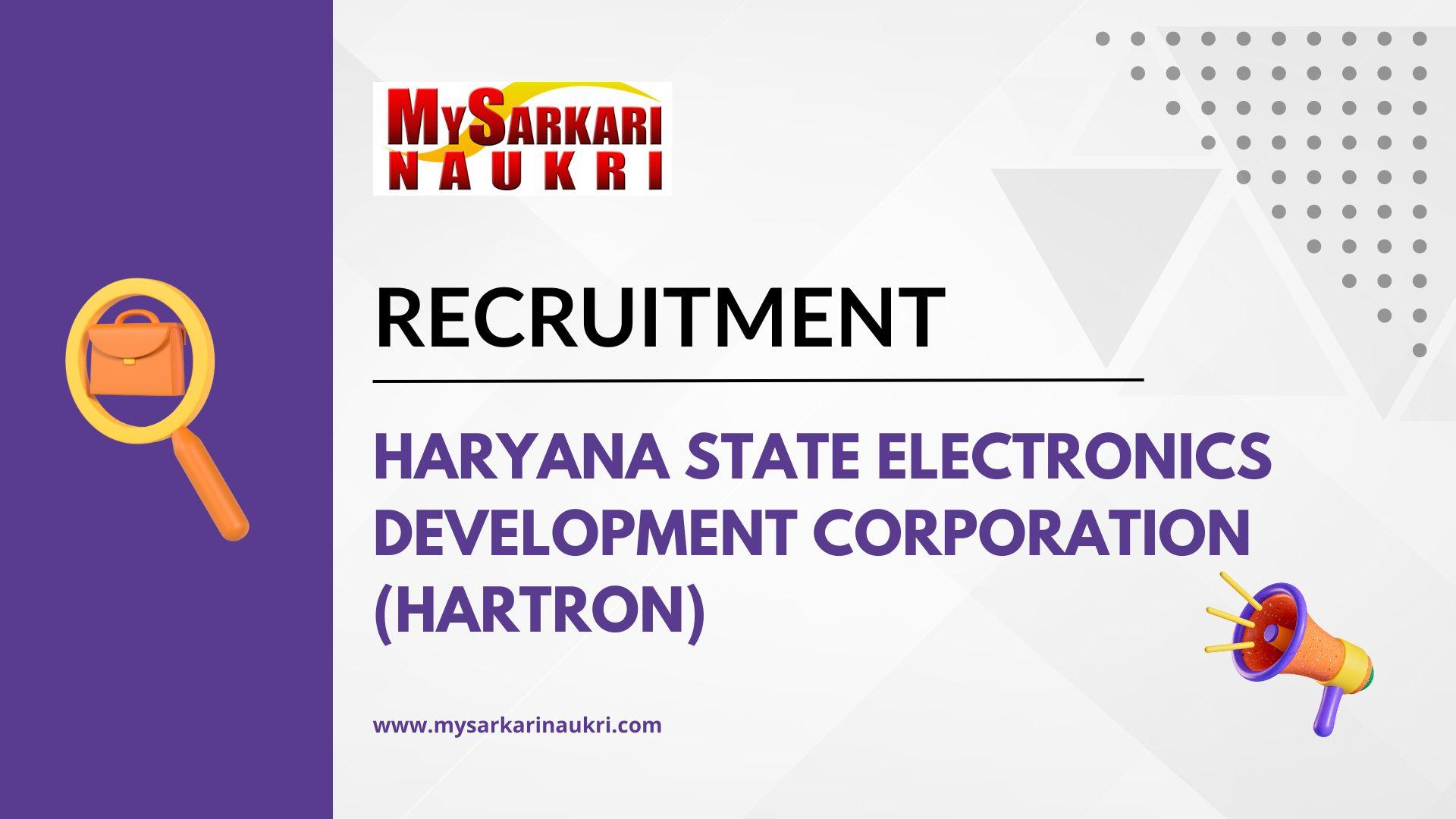 Haryana State Electronics Development Corporation (HARTRON) Recruitment