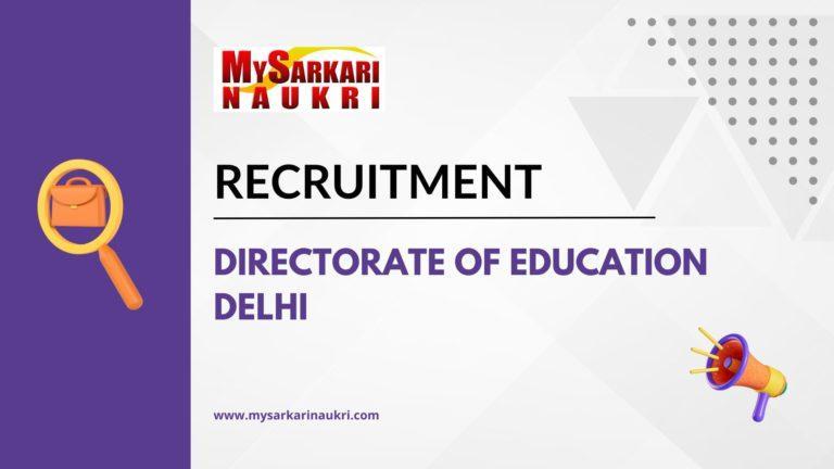 Directorate of Education Delhi Recruitment