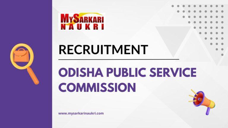 Odisha Public Service Commission Recruitment