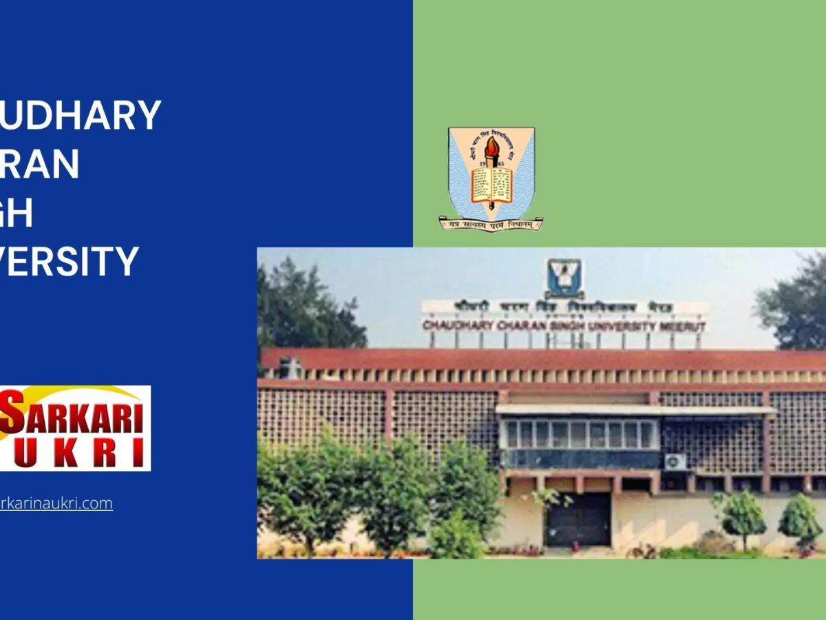 Chaudhary Charan Singh University Recruitment