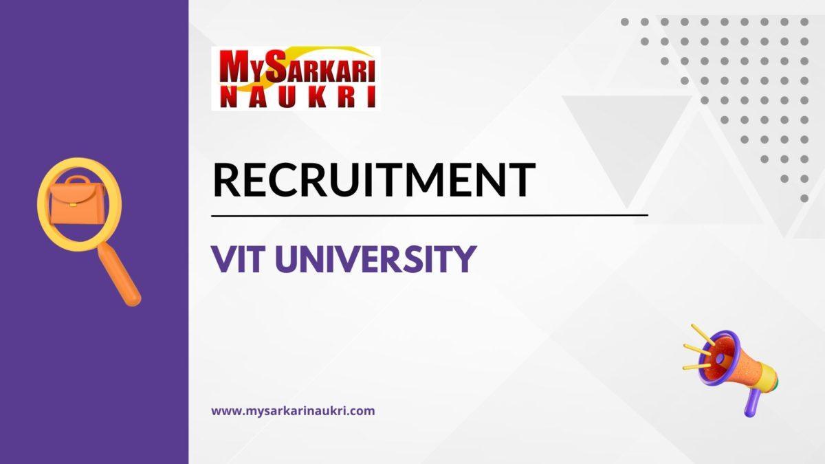 VIT University Recruitment