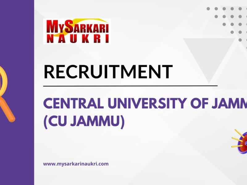 Central University of Jammu (CU Jammu) Recruitment