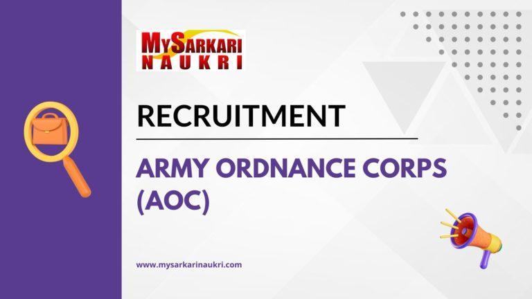 Army Ordnance Corps (AOC) Recruitment