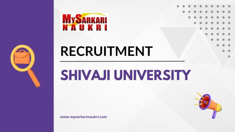 Shivaji University Recruitment