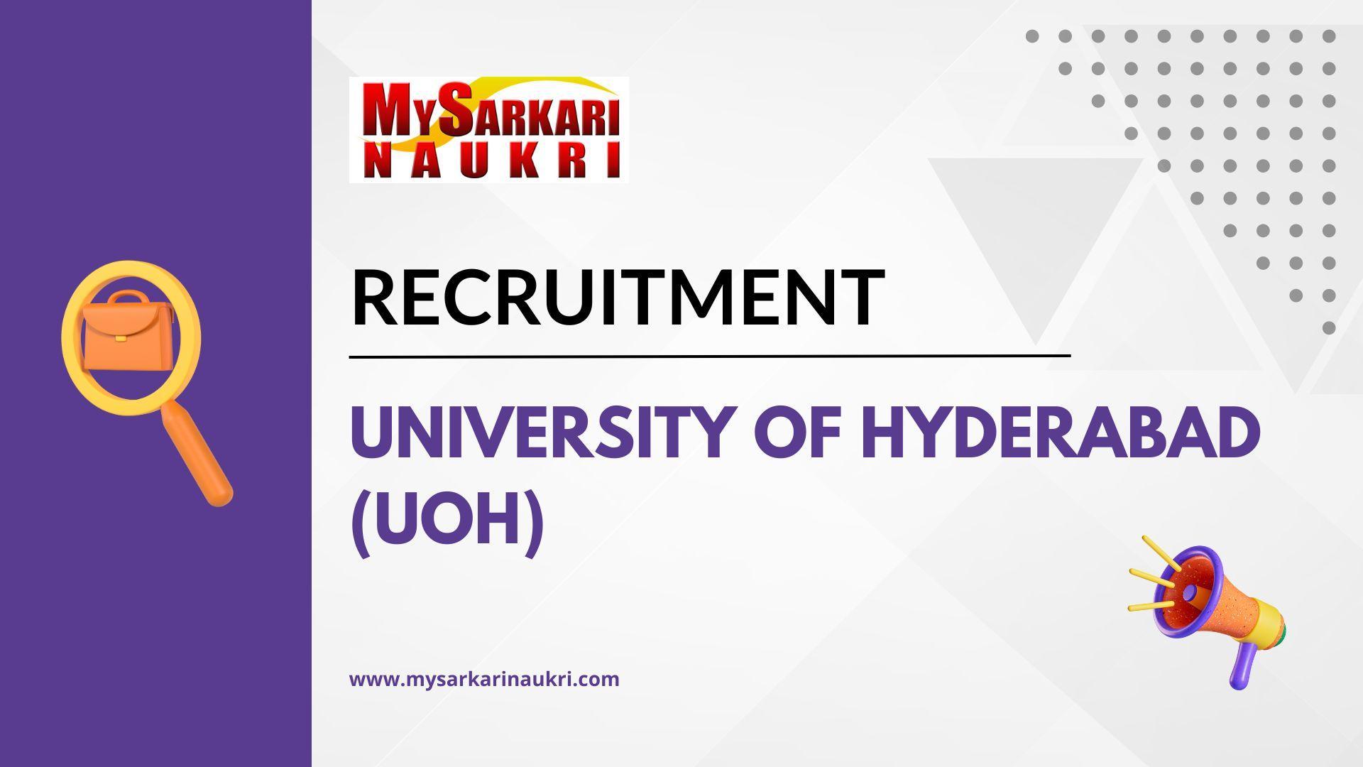 University Of Hyderabad (UoH) Recruitment