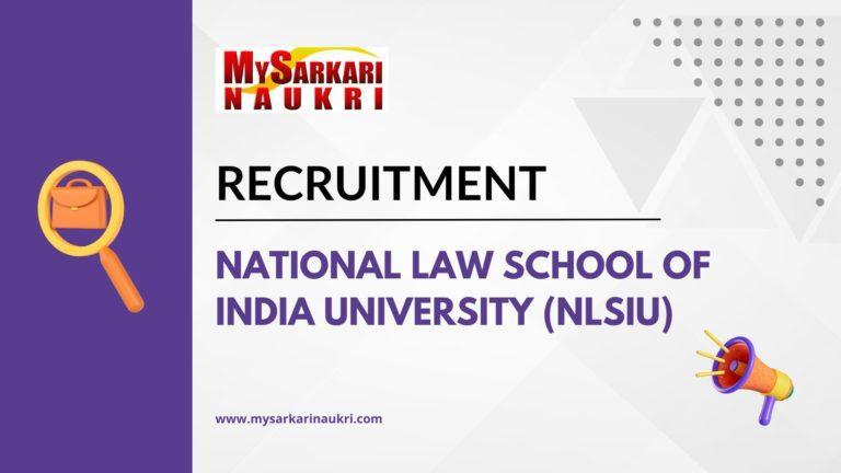National Law School of India University (NLSIU) Recruitment