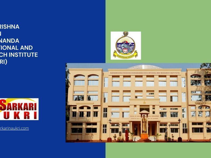 Ramakrishna Mission Vivekananda Educational and Research Institute (RKMVERI) Recruitment