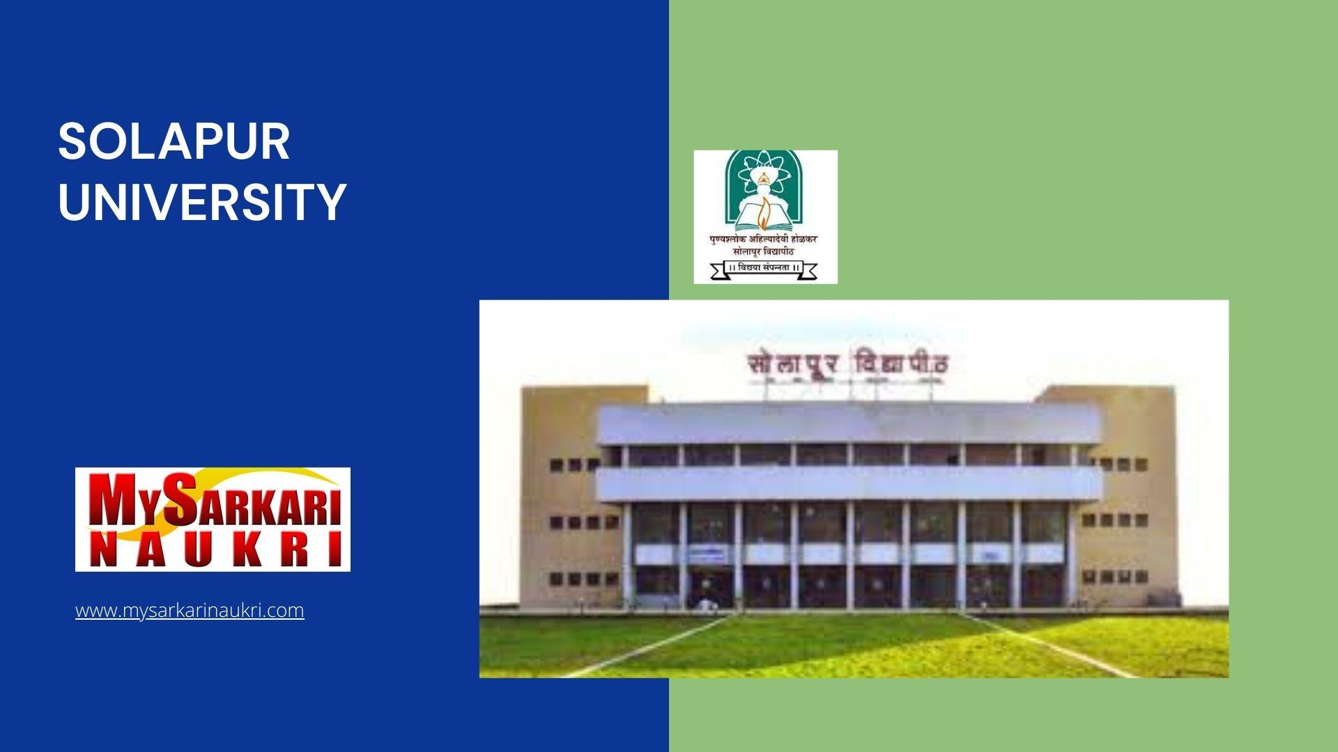 Solapur University Recruitment MySarkariNaukri En