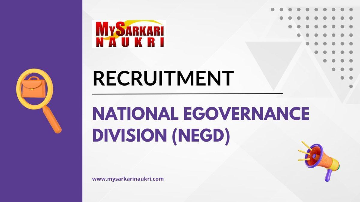 National eGovernance Division (NeGD) Recruitment