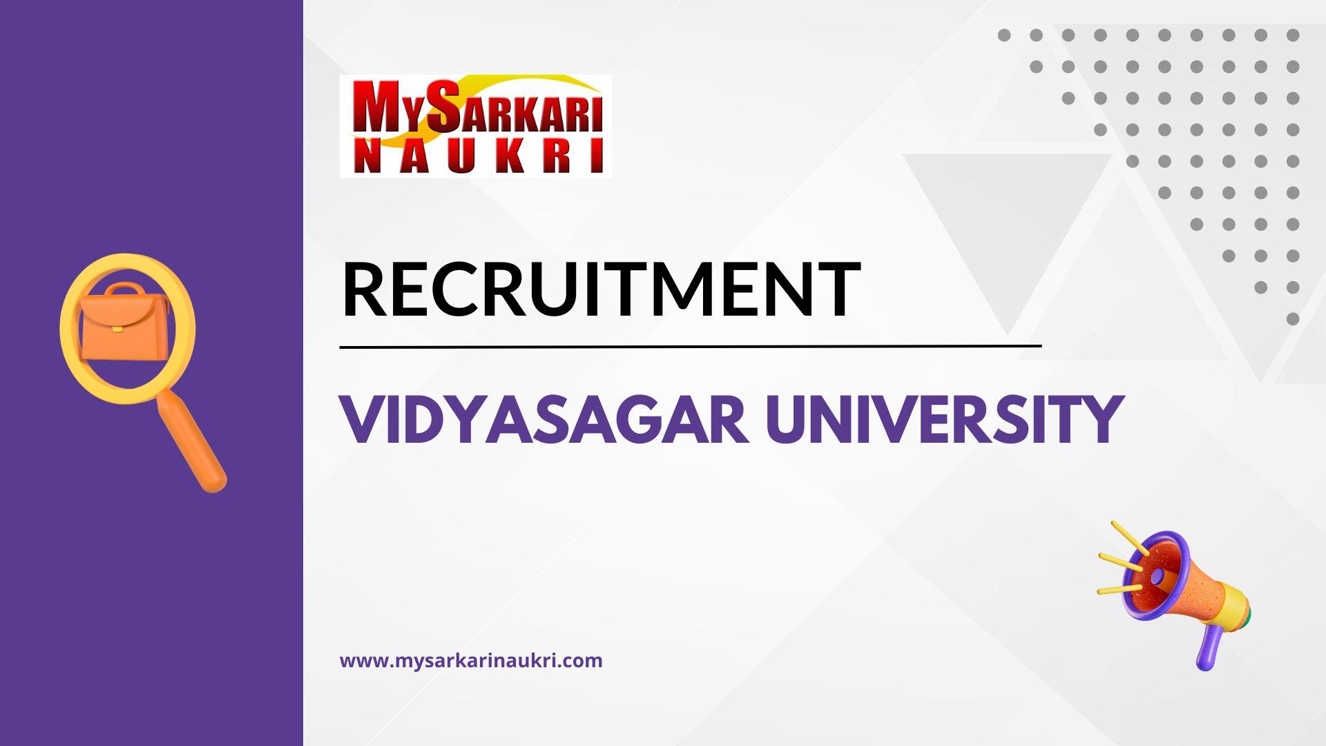 Vidyasagar University Recruitment