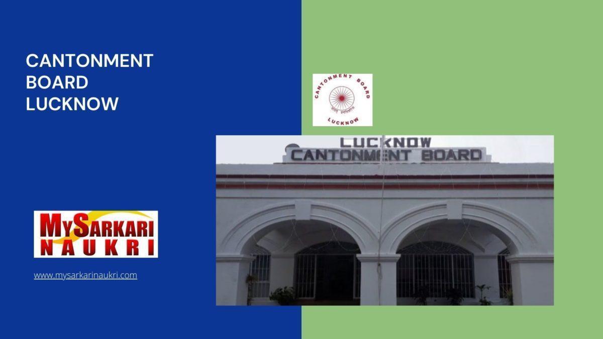 Cantonment Board Lucknow Recruitment
