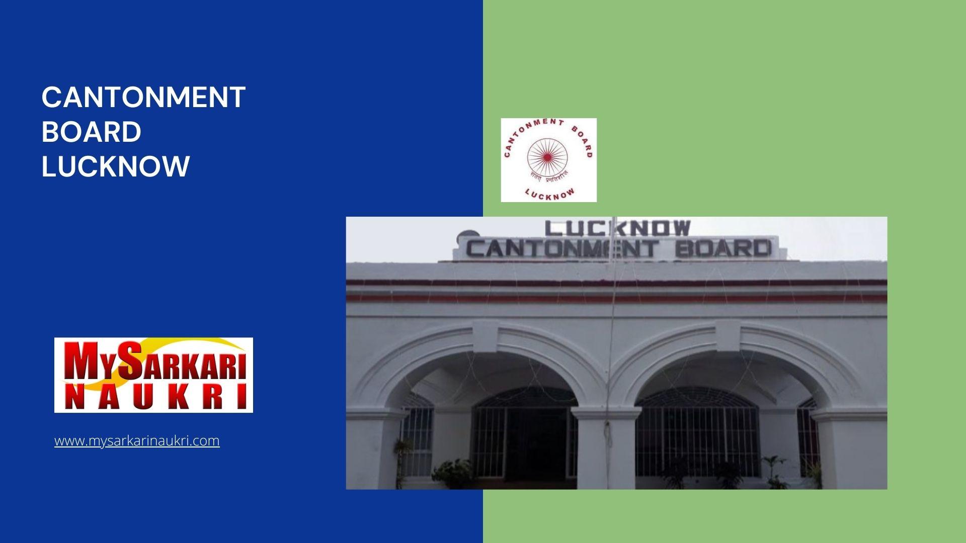 Cantonment Board Lucknow Recruitment