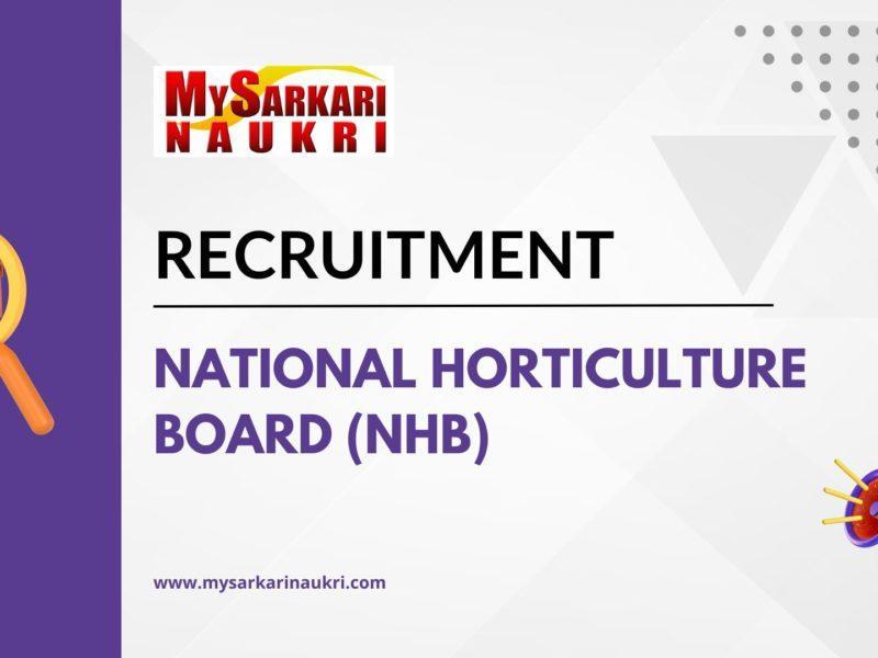 National Horticulture Board (NHB) Recruitment