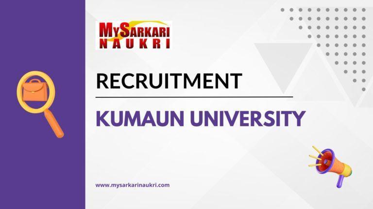 Kumaun University Recruitment