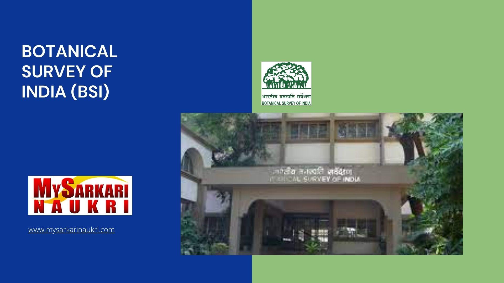 Botanical Survey of India Recruitment