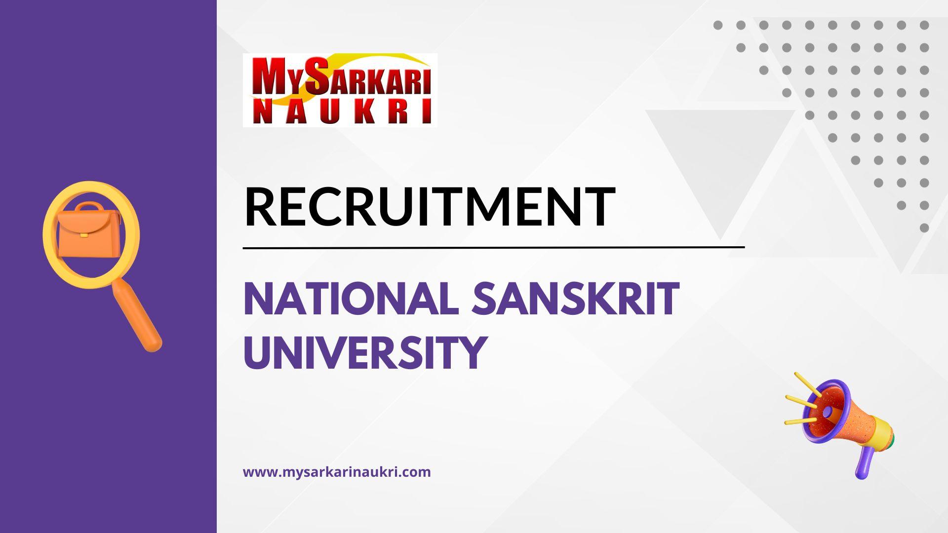 National Sanskrit University Recruitment