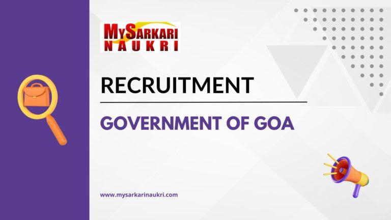 Government of Goa Recruitment