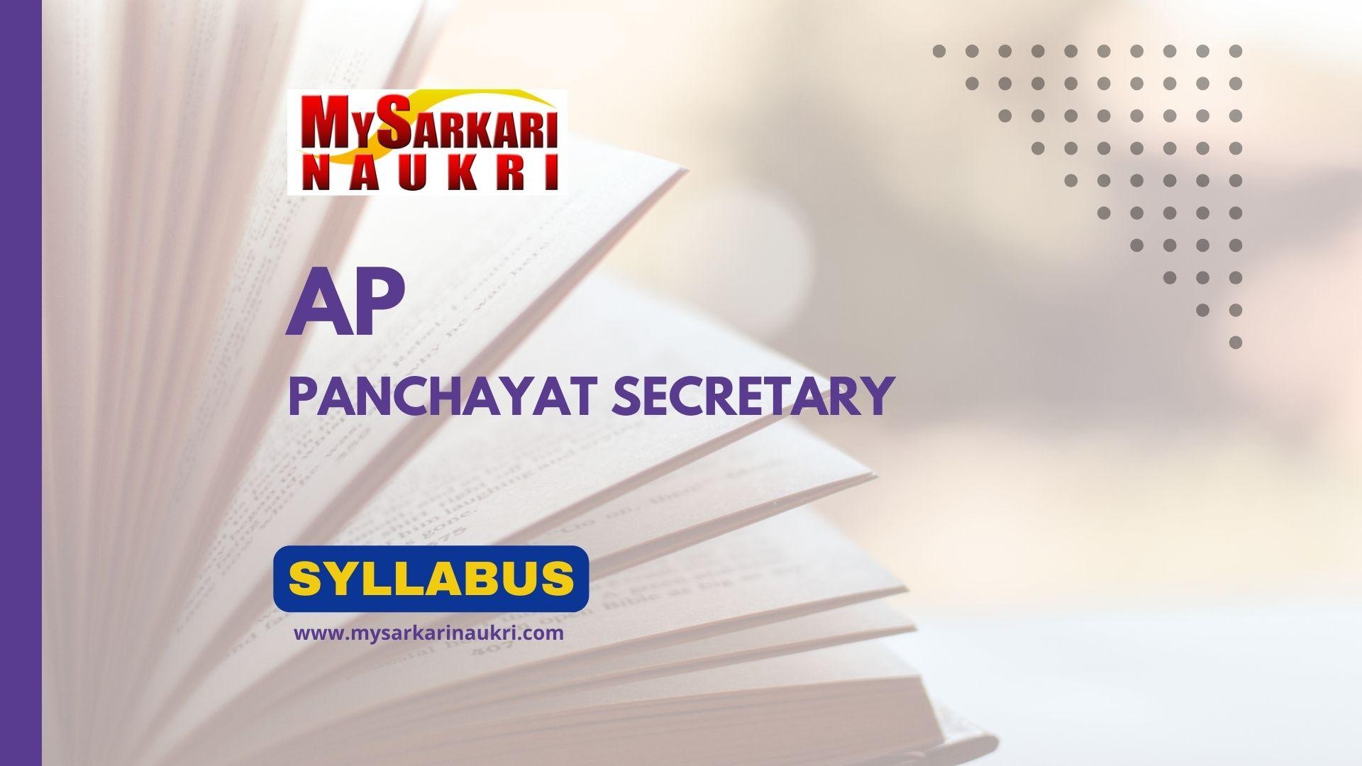 AP Panchayat Secretary Syllabus