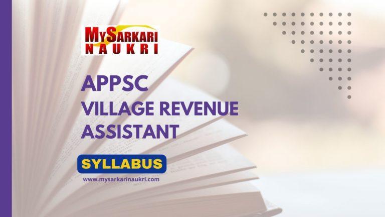 APPSC Village Revenue Assistant Syllabus