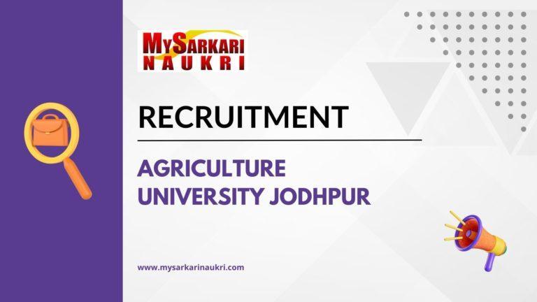 Agriculture University Jodhpur