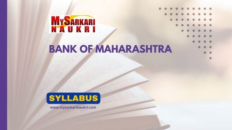 Bank of Maharashtra Syllabus