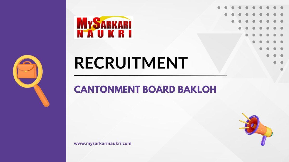 Cantonment Board Bakloh