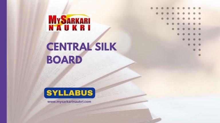 Central Silk Board Syllabus