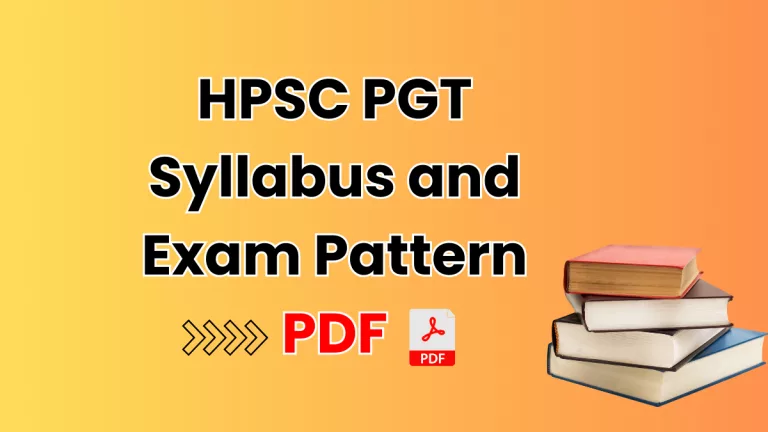 HPSC PGT Syllabus & Exam Pattern