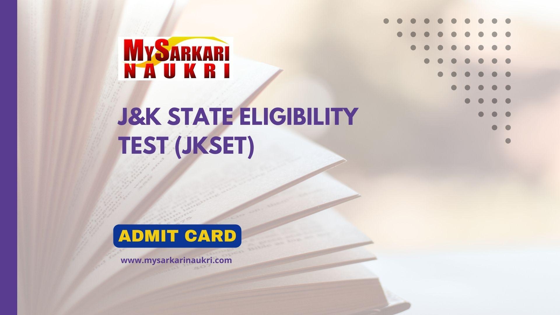 JKSET Admit Card