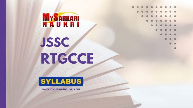 JSSC RTGCCE Syllabus