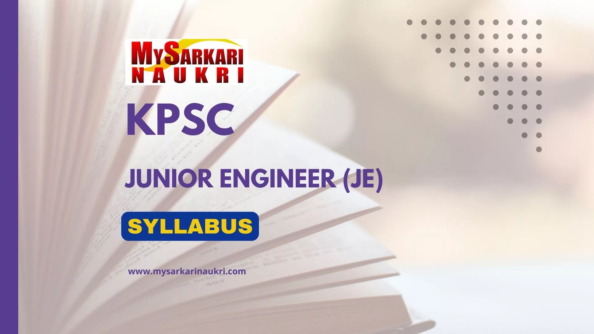 KPSC JE Syllabus
