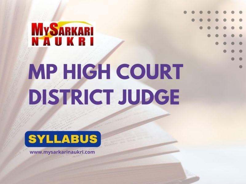 MP High Court District Judge Syllabus