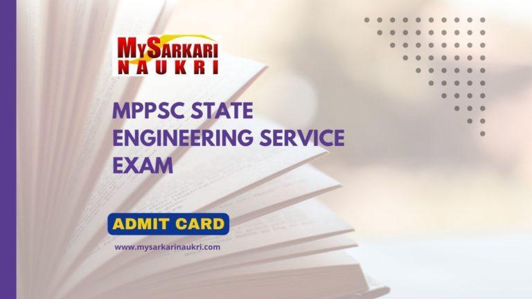 MPPSC State Engineering Service Exam