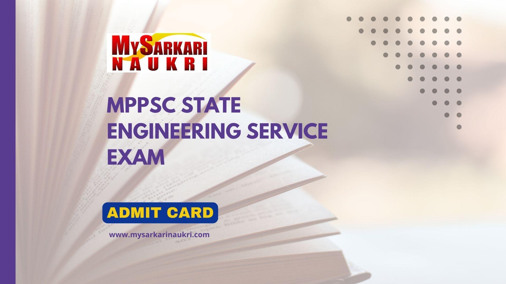 MPPSC State Engineering Service Exam