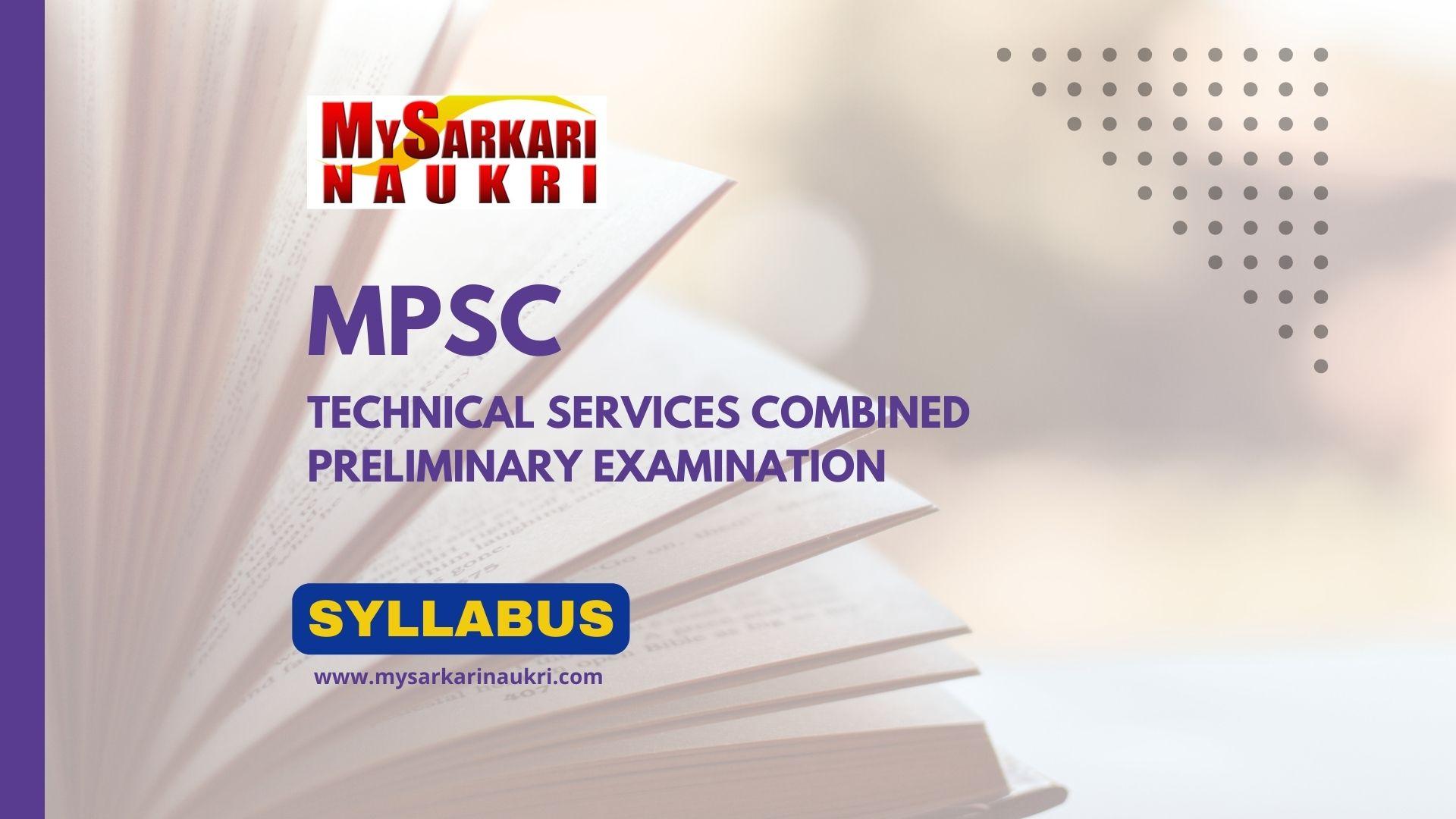 MPSC Technical Service Syllabus 2023 & Exam Pattern PDF Download