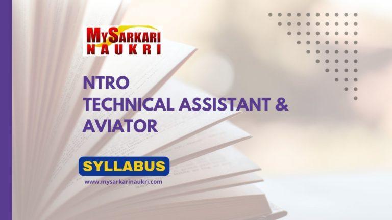NTRO Technical Assistant & Aviator Syllabus