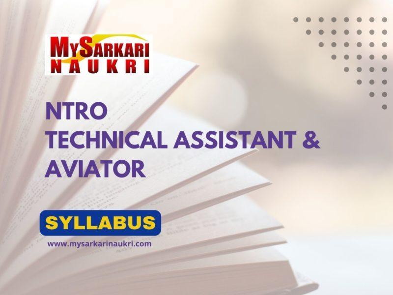 NTRO Technical Assistant & Aviator Syllabus