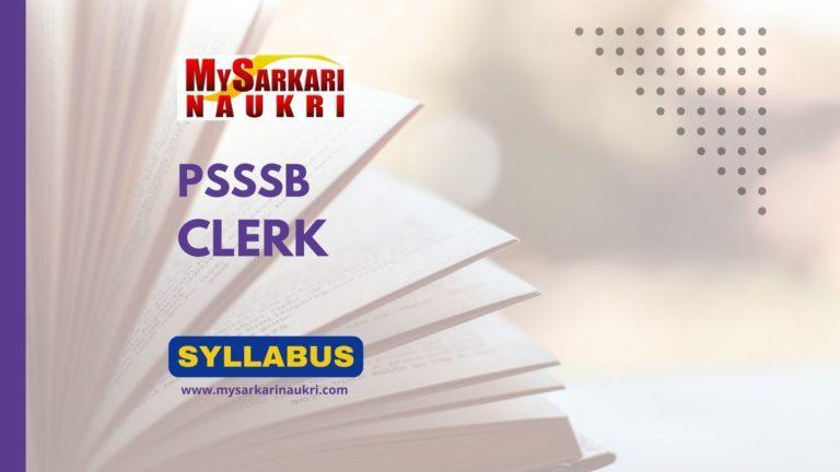 PSSSB Clerk Syllabus