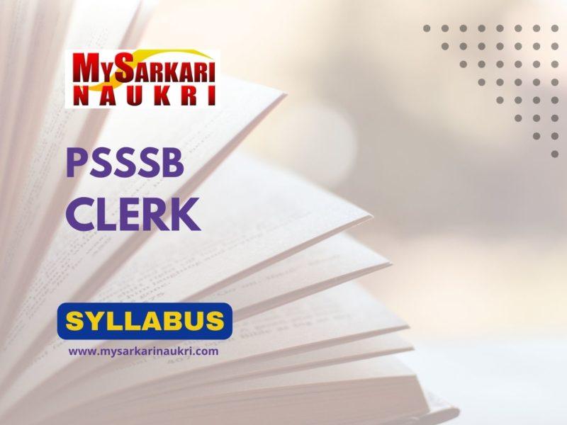PSSSB Clerk Syllabus