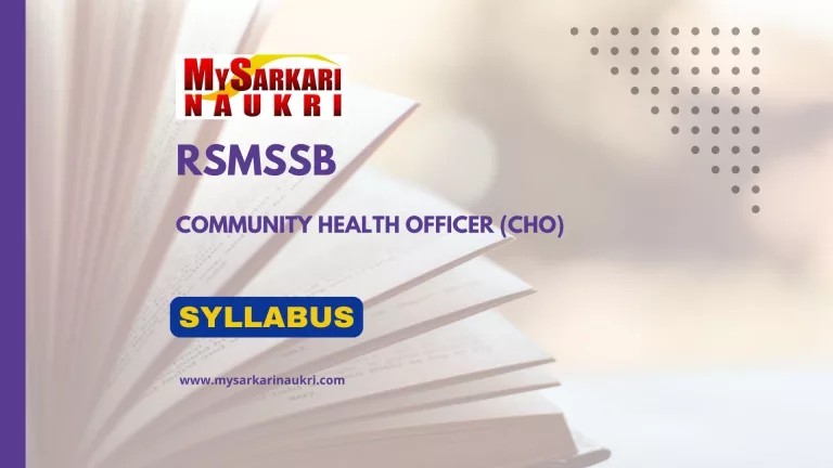 RSMSSB CHO Syllabus
