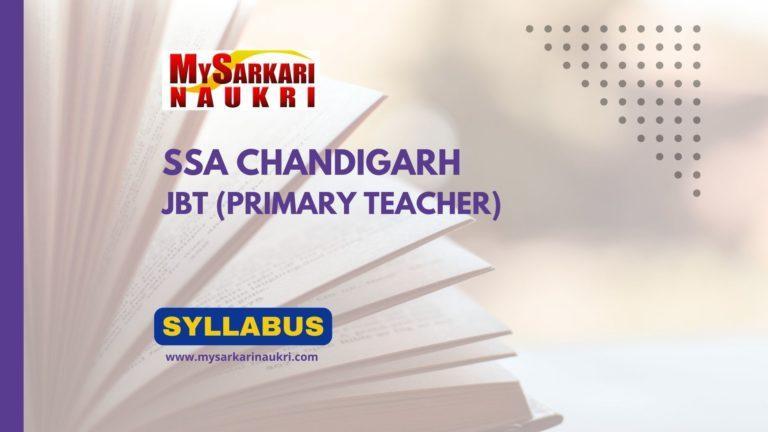 SSA Chandigarh JBT Syllabus