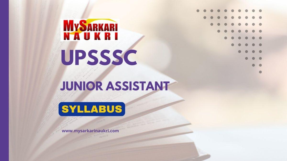 UPSSSC Junior Assistant Syllabus