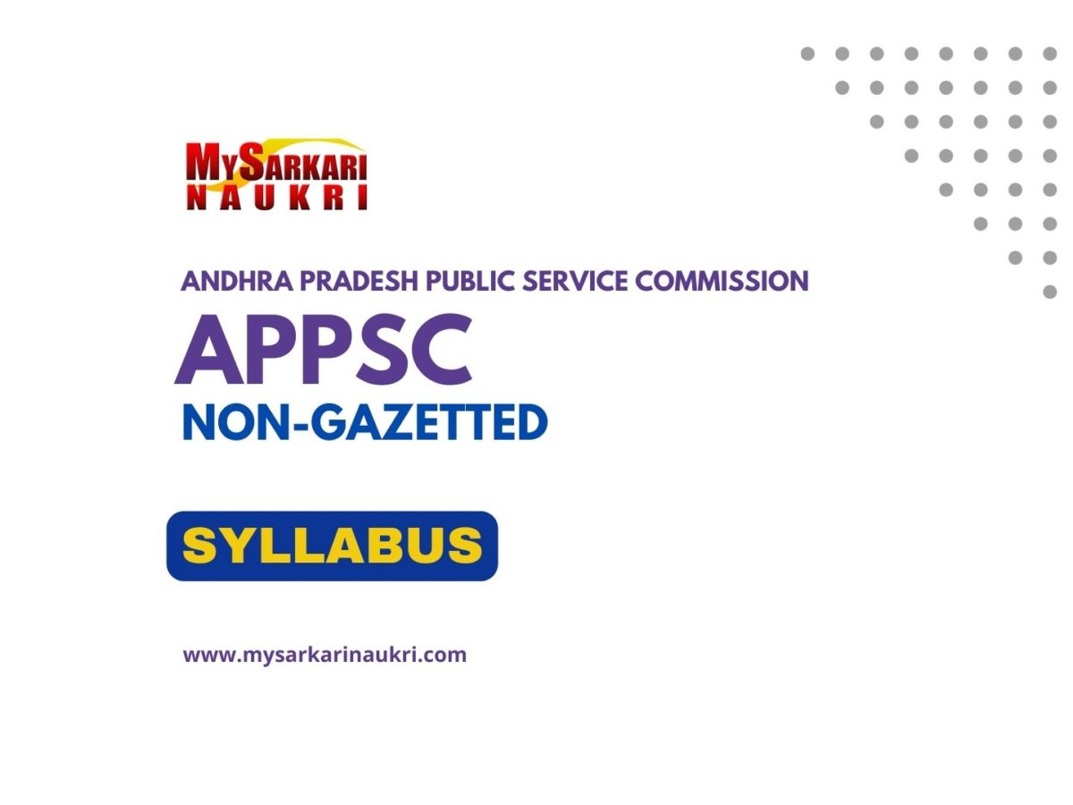 APPSC Non-Gazetted Syllabus