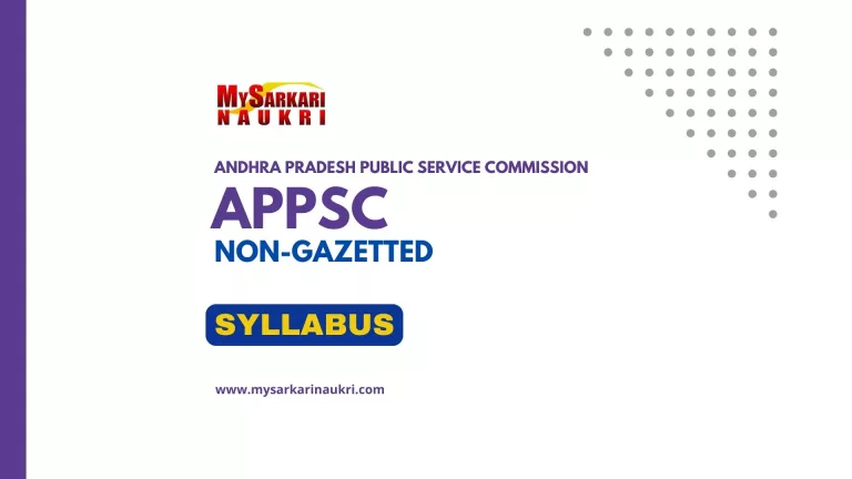 APPSC Non-Gazetted Syllabus