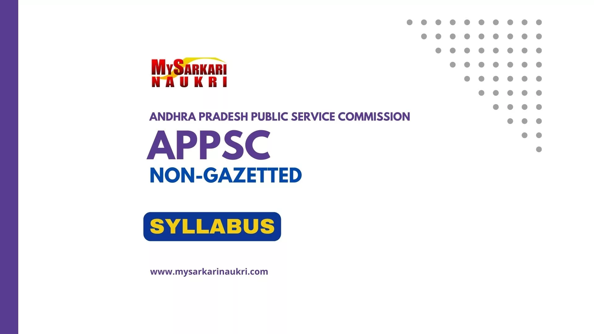 APPSC Non-Gazetted Syllabus