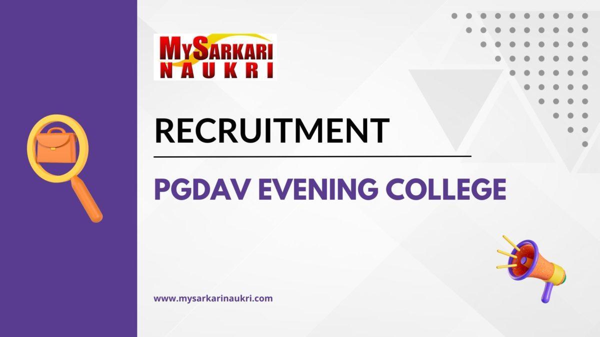 PGDAV Evening College Recruitment
