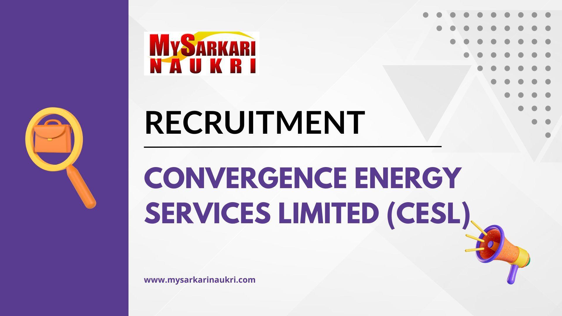 Convergence Energy Services Limited (CESL) Recruitment
