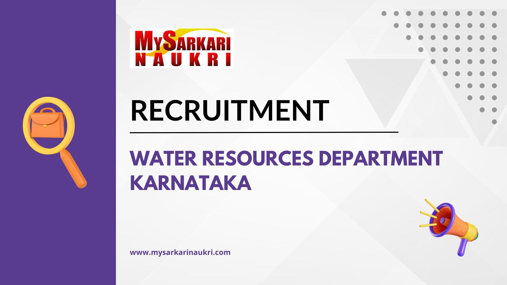Water Resources Department Karnataka Recruitment