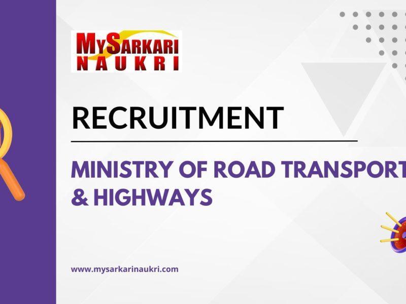 Ministry of Road Transport & Highways Recruitment