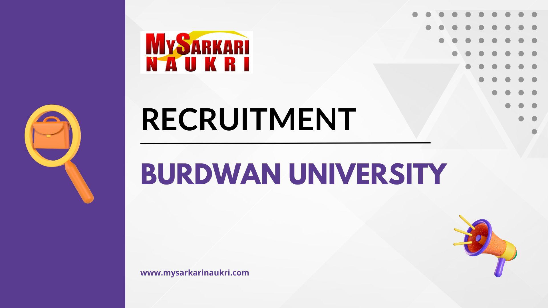 Burdwan University Recruitment